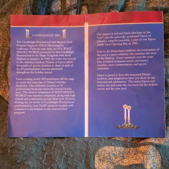 2001 Epcot Candlelight Processional Program - Picture 2 of 4